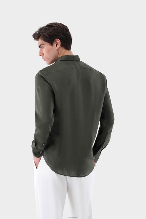 Heren Van Laack linnen overhemd met button-down kraag kleding XLN6N495