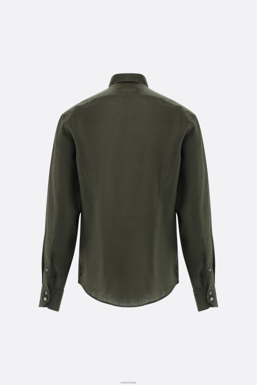 Heren Van Laack linnen overhemd met button-down kraag kleding XLN6N495