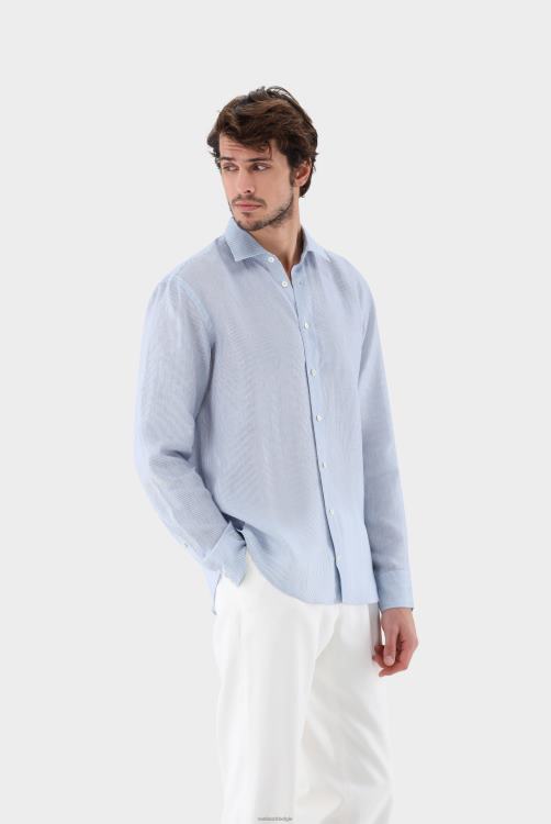 Heren Van Laack linnen overhemd met streepprint kleding XLN6N505