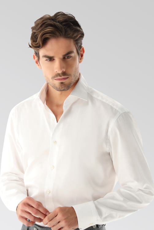 Heren Van Laack luxe meisterwerk gestructureerd katoenen overhemd kleding XLN6N330