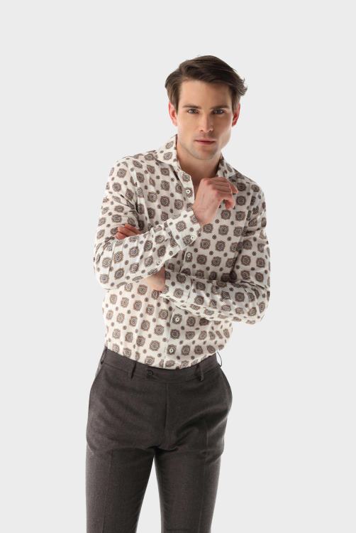 Heren Van Laack overhemd slim fit met medaillonprint kleding XLN6N581