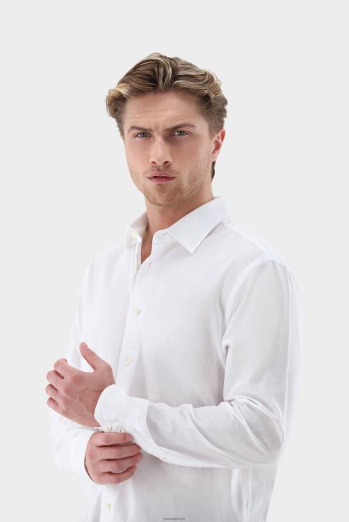 Heren Van Laack overhemd van een mix van katoen en linnen, op maat gemaakt kleding XLN6N580