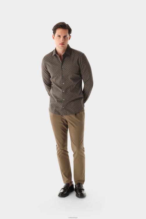 Heren Van Laack overhemd van keperstof met geometrische print kleding XLN6N565