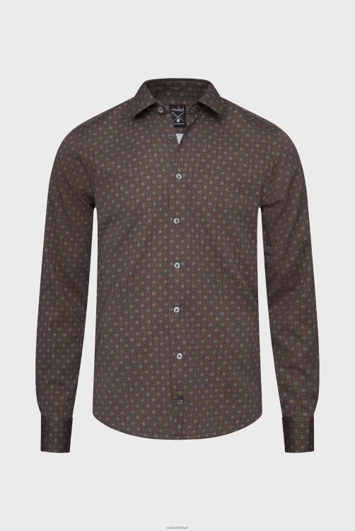 Heren Van Laack overhemd van keperstof met geometrische print kleding XLN6N565