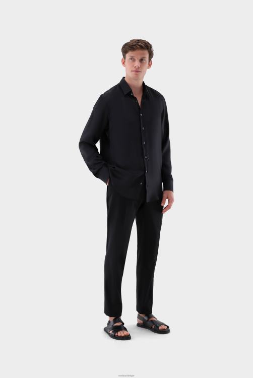 Heren Van Laack overhemd van zuivere zijde van fijne keperstof met kentkraag kleding XLN6N527