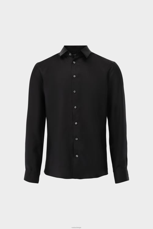 Heren Van Laack overhemd van zuivere zijde van fijne keperstof met kentkraag kleding XLN6N527