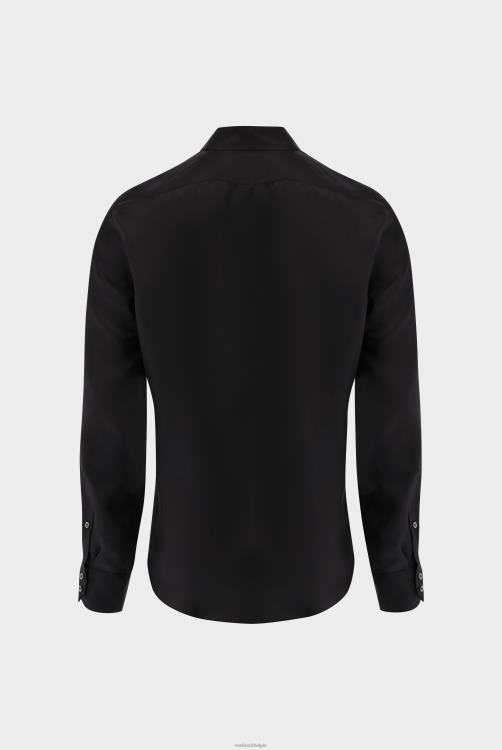 Heren Van Laack overhemd van zuivere zijde van fijne keperstof met kentkraag kleding XLN6N527