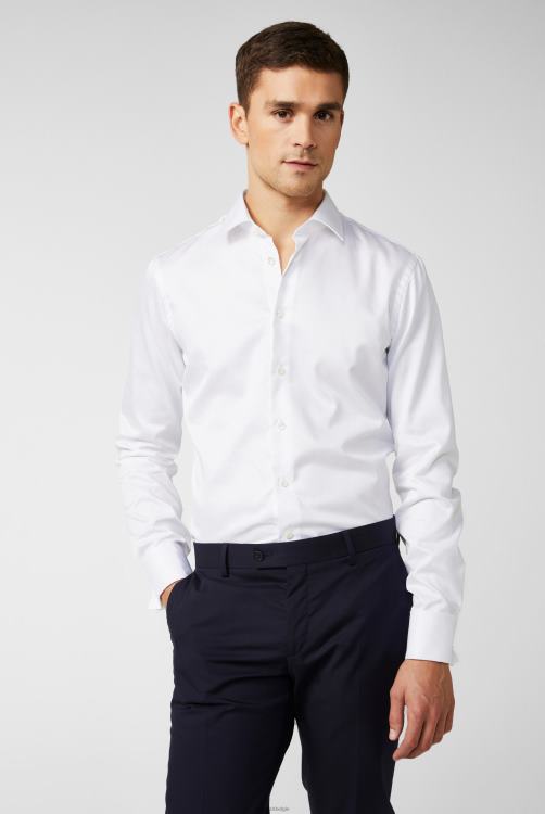 Heren Van Laack perfect look overhemd van fijne twill met dubbele manchetten, lichtblauw kleding XLN6N357