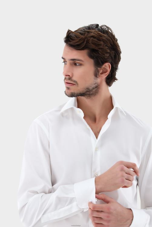 Heren Van Laack poplin overhemd met dubbele manchetten kleding XLN6N395