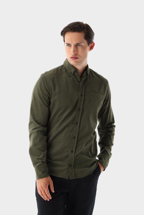 Heren Van Laack slim-fit overhemd van corduroy kleding XLN6N558