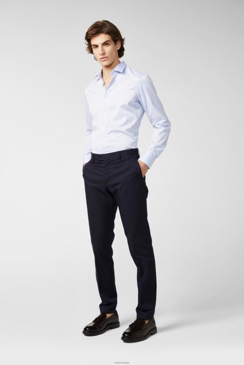 Heren Van Laack strijkvrij twill overhemd slim fit lichtblauw kleding XLN6N352