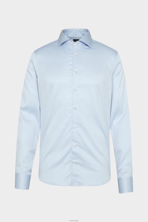 Heren Van Laack strijkvrij twill overhemd slim fit lichtblauw kleding XLN6N352