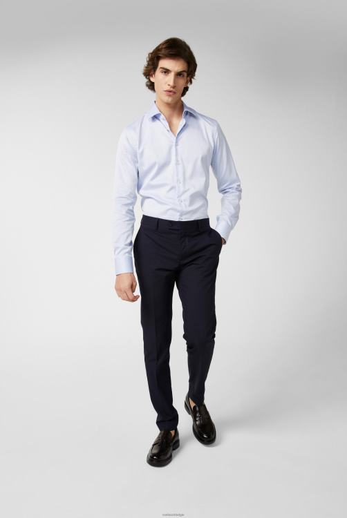 Heren Van Laack strijkvrij twill overhemd slim fit lichtblauw kleding XLN6N352