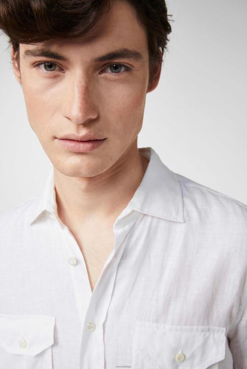 Heren Van Laack superzacht linnen overhemd met korte mouwen in een boxy fit wit kleding XLN6N492