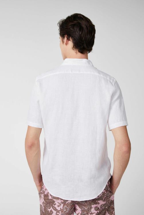 Heren Van Laack superzacht linnen overhemd met korte mouwen in een boxy fit wit kleding XLN6N492