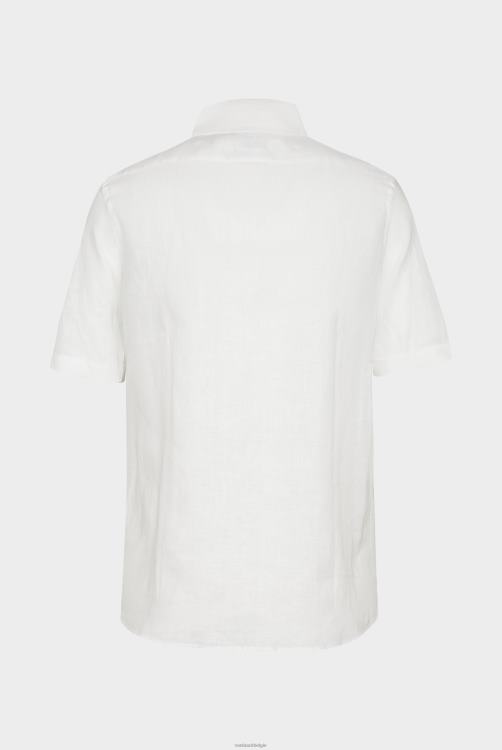 Heren Van Laack superzacht linnen overhemd met korte mouwen in een boxy fit wit kleding XLN6N492