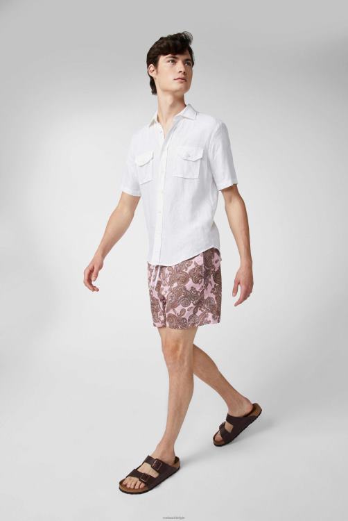 Heren Van Laack superzacht linnen overhemd met korte mouwen in een boxy fit wit kleding XLN6N492