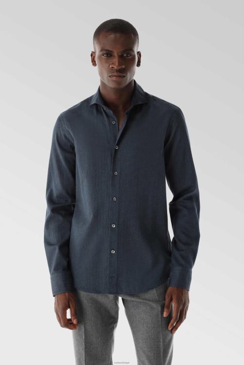 Heren Van Laack twill overhemd krijtstrepen slim flit kleding XLN6N616