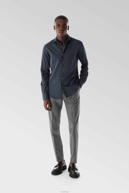 Heren Van Laack twill overhemd krijtstrepen slim flit kleding XLN6N616