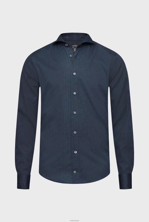 Heren Van Laack twill overhemd krijtstrepen slim flit kleding XLN6N616