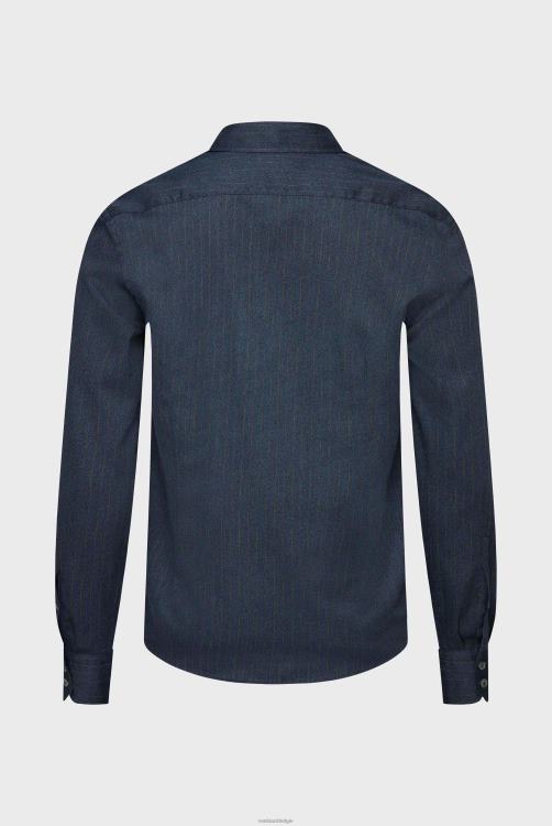 Heren Van Laack twill overhemd krijtstrepen slim flit kleding XLN6N616