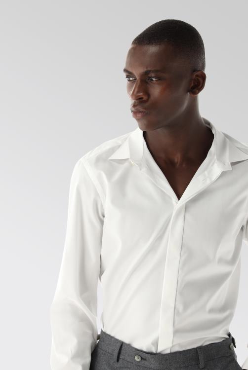 Heren Van Laack wit poplin avondhemd met vleugelkraag kleding XLN6N599