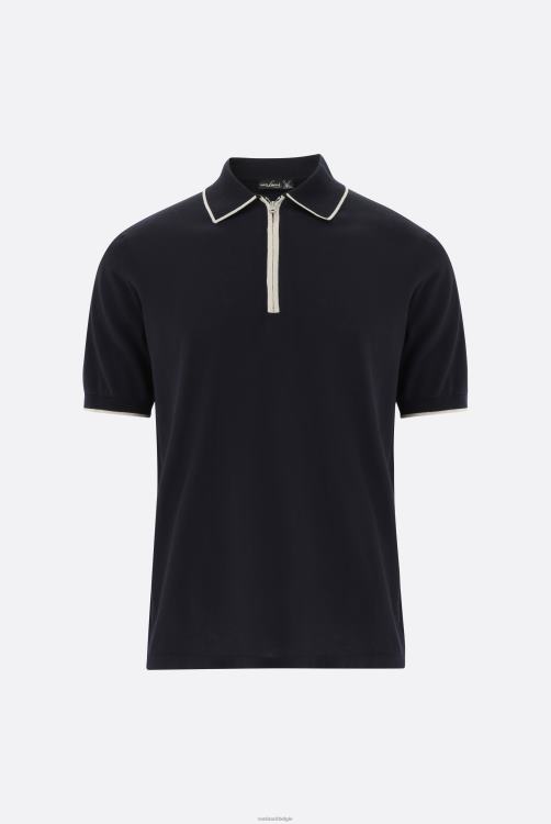 Heren Van Laack Gebreide polo met rits van luchtkatoen kleding XLN6N688