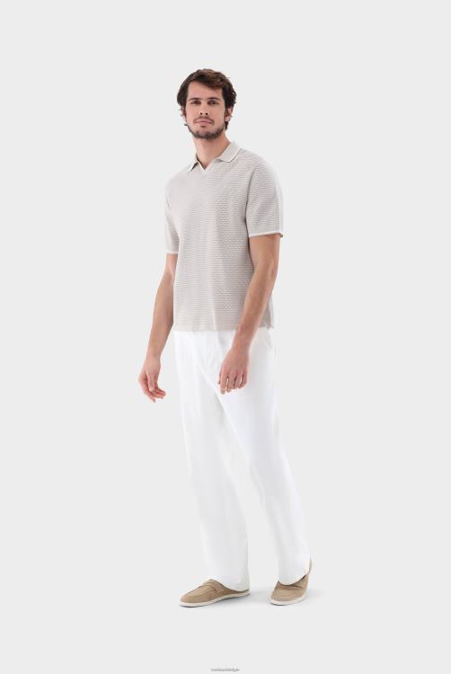 Heren Van Laack Polo met v-hals in mesh-structuur met contrasterende kraag kleding XLN6N676