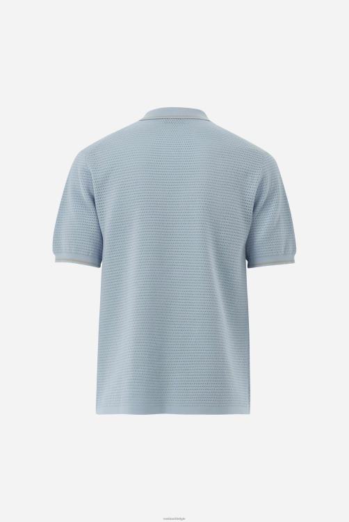 Heren Van Laack Polo met v-hals in mesh-structuur met contrasterende kraag kleding XLN6N684