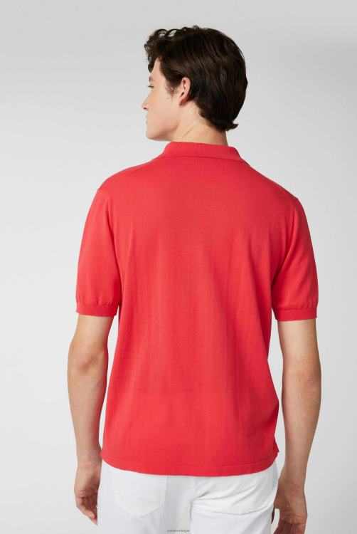 Heren Van Laack gebreid luchtkatoenen poloshirt rood kleding XLN6N699