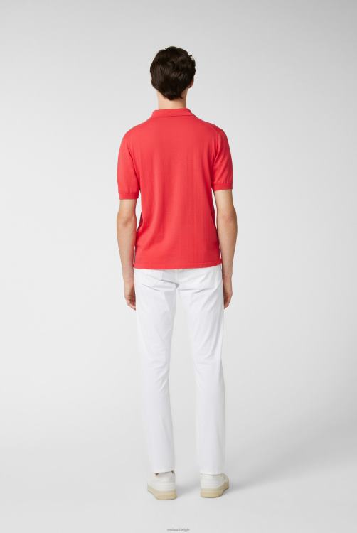 Heren Van Laack gebreid luchtkatoenen poloshirt rood kleding XLN6N699