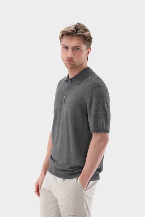 Heren Van Laack gebreide polo van linnen kleding XLN6N673