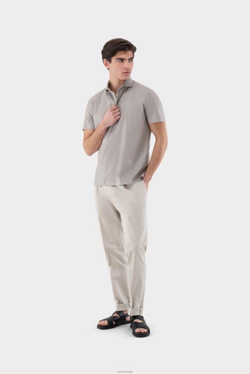 Heren Van Laack jersey poloshirt met microprint van Zwitsers katoen kleding XLN6N672