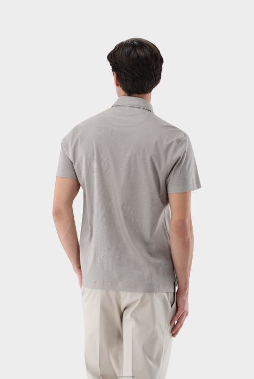 Heren Van Laack jersey poloshirt met microprint van Zwitsers katoen kleding XLN6N672