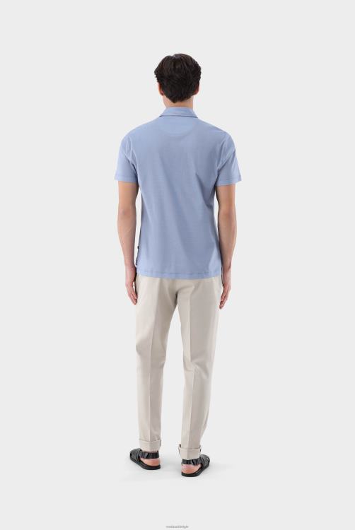 Heren Van Laack jersey poloshirt met microprint van Zwitsers katoen kleding XLN6N682