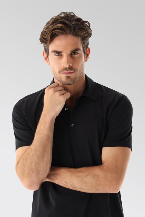 Heren Van Laack jersey poloshirt urban look zwart kleding XLN6N690