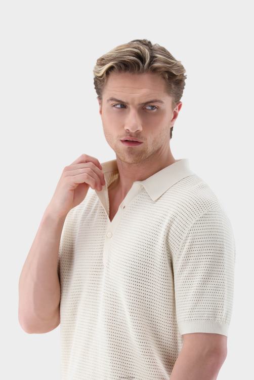 Heren Van Laack poloshirt met meshstructuur van luchtkatoen kleding XLN6N655