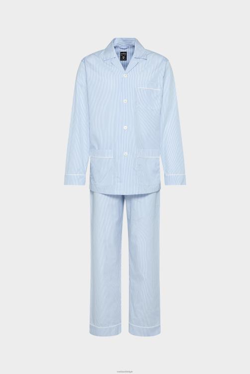 Heren Van Laack dun gestreepte poplin pyjama kleding XLN6N785