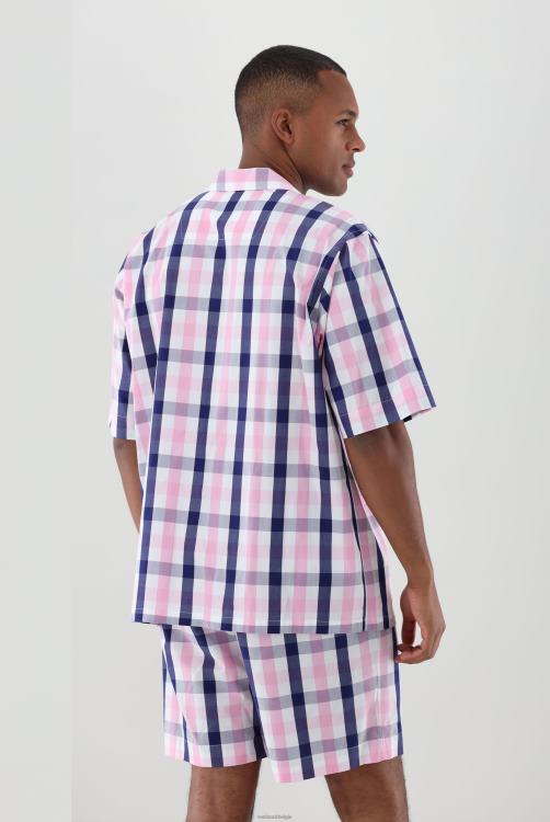 Heren Van Laack tweekleurige geruite korte pyjama kleding XLN6N791