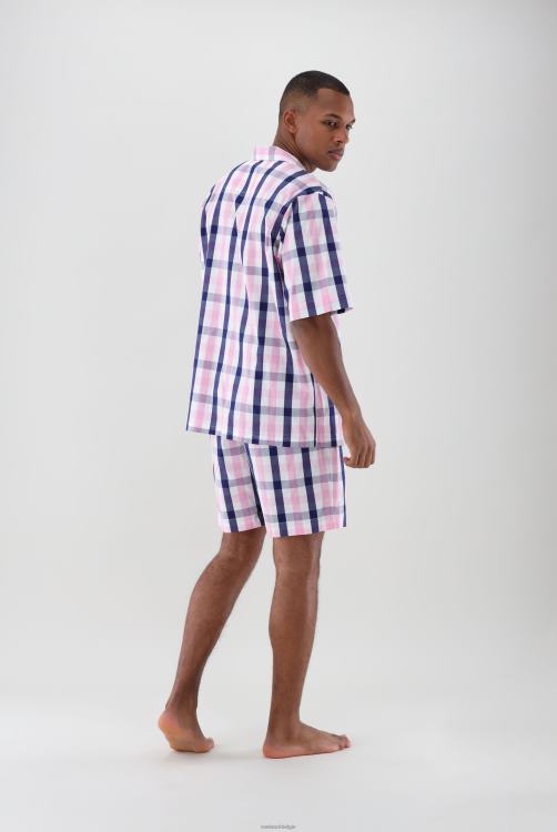 Heren Van Laack tweekleurige geruite korte pyjama kleding XLN6N791
