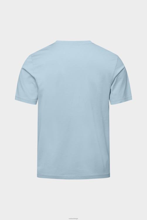 Heren Van Laack T-shirt van 100% blauw katoen met lange stapel kleding XLN6N721