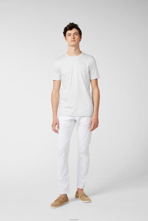 Heren Van Laack T-shirt van Zwitserse katoenen jersey met ronde hals, wit kleding XLN6N706