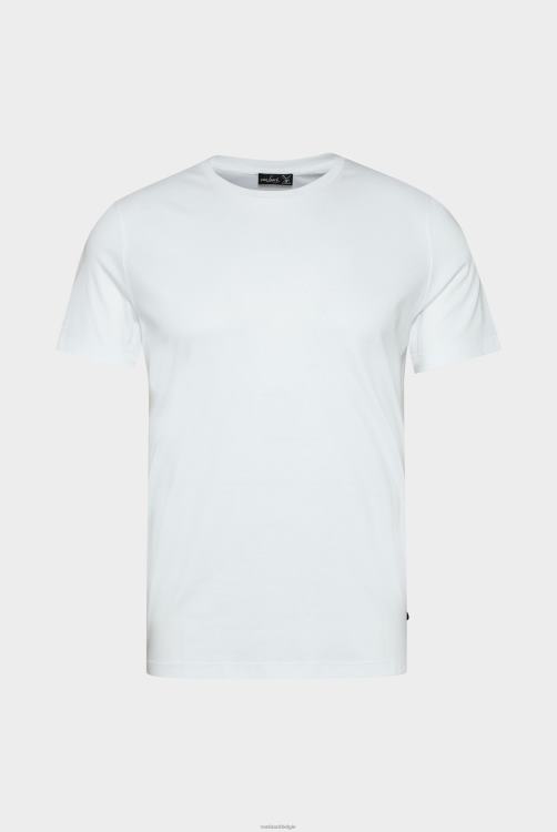 Heren Van Laack T-shirt van Zwitserse katoenen jersey met ronde hals, wit kleding XLN6N706