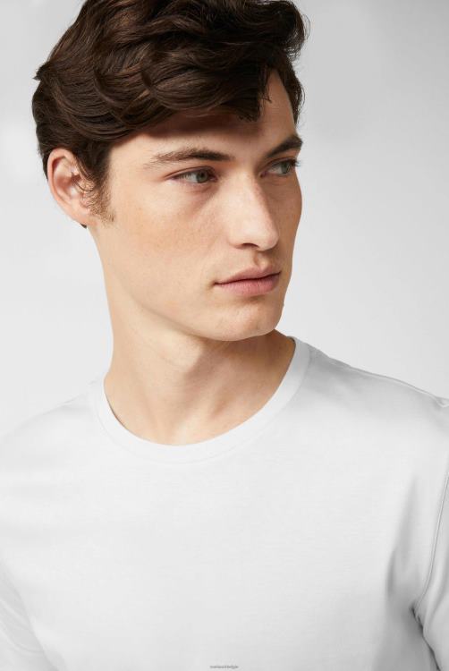 Heren Van Laack T-shirt van Zwitserse katoenen jersey met ronde hals, wit kleding XLN6N706