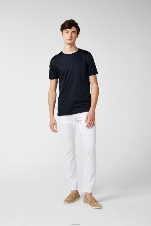 Heren Van Laack Zwitsers katoenen jersey T-shirt met ronde hals, marineblauw kleding XLN6N718