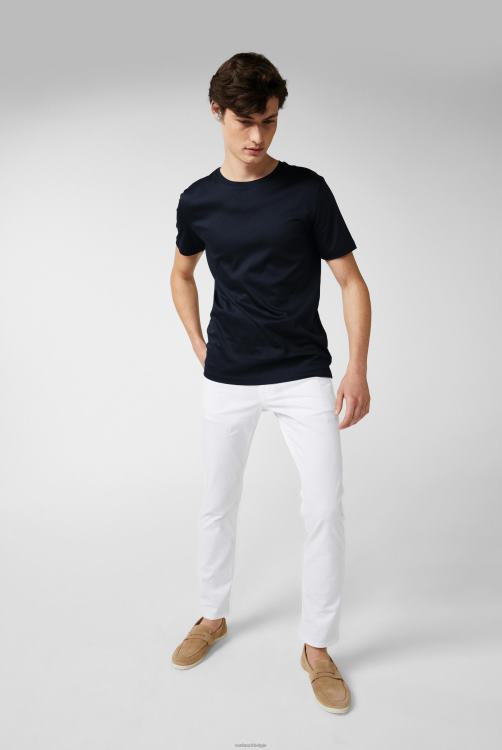 Heren Van Laack Zwitsers katoenen jersey T-shirt met ronde hals, marineblauw kleding XLN6N718