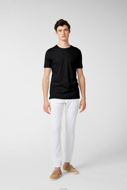 Heren Van Laack Zwitsers katoenen jersey T-shirt met ronde hals, zwart kleding XLN6N712