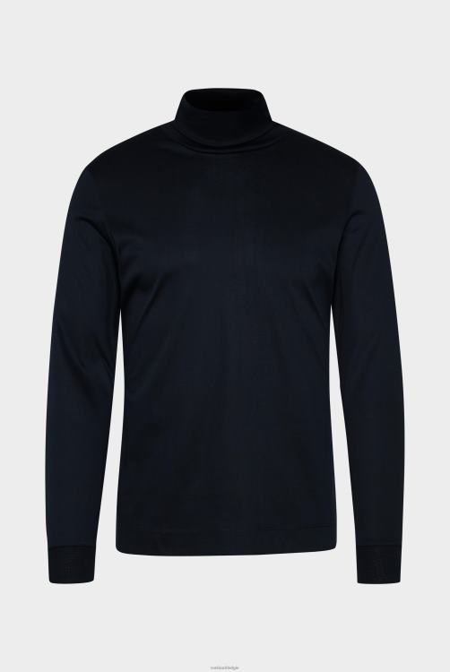 Heren Van Laack Zwitsers katoenen jersey coltrui marineblauw kleding XLN6N701