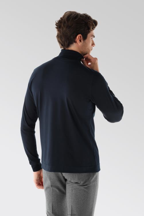 Heren Van Laack Zwitsers katoenen jersey coltrui marineblauw kleding XLN6N701