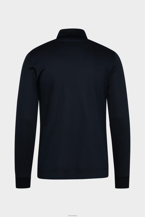 Heren Van Laack Zwitsers katoenen jersey coltrui marineblauw kleding XLN6N701